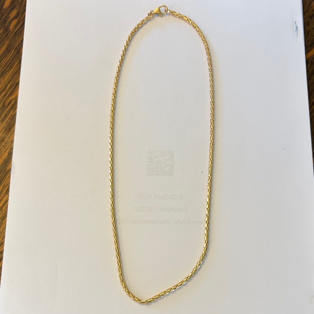 Elegant 18k gold overlay bronze 3mm Cardano chain Women Jewelry 20”